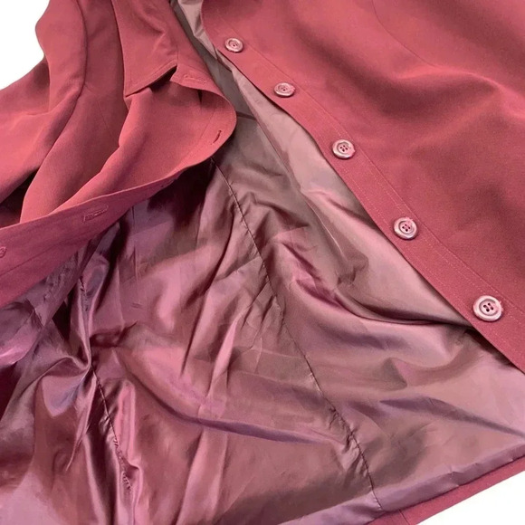 Maggie Barnes Vintage Long Sleeve Button Down Shirt Jacket Size 20W Burgundy - Picture 11 of 16